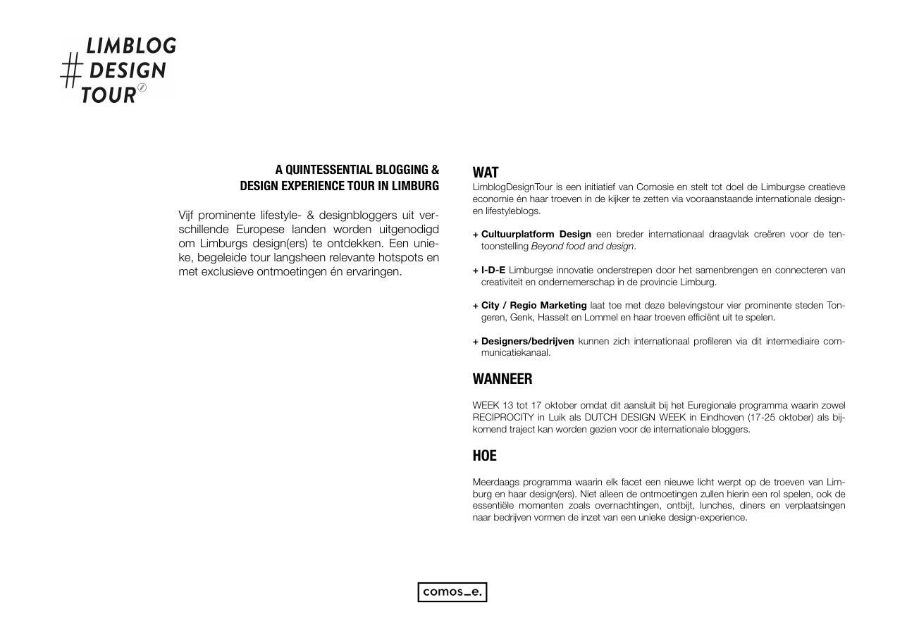 Programma van de LimblogDesignTour 2015