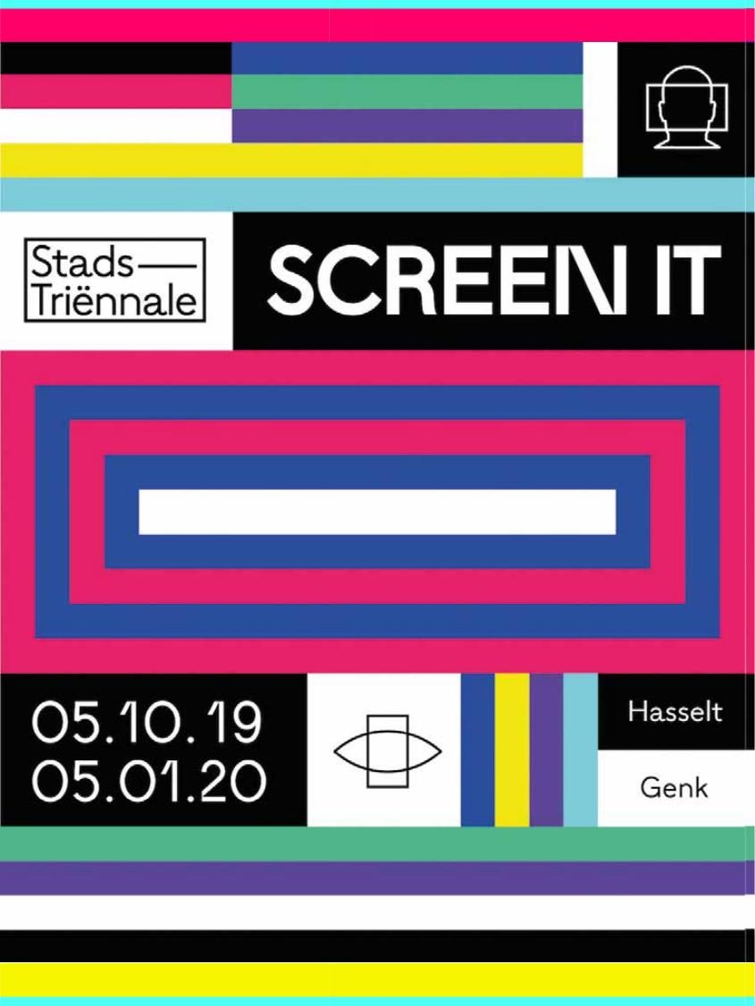 Cover van de cataloog Screen It, Stadstriënnale Hasselt-Genk 2019