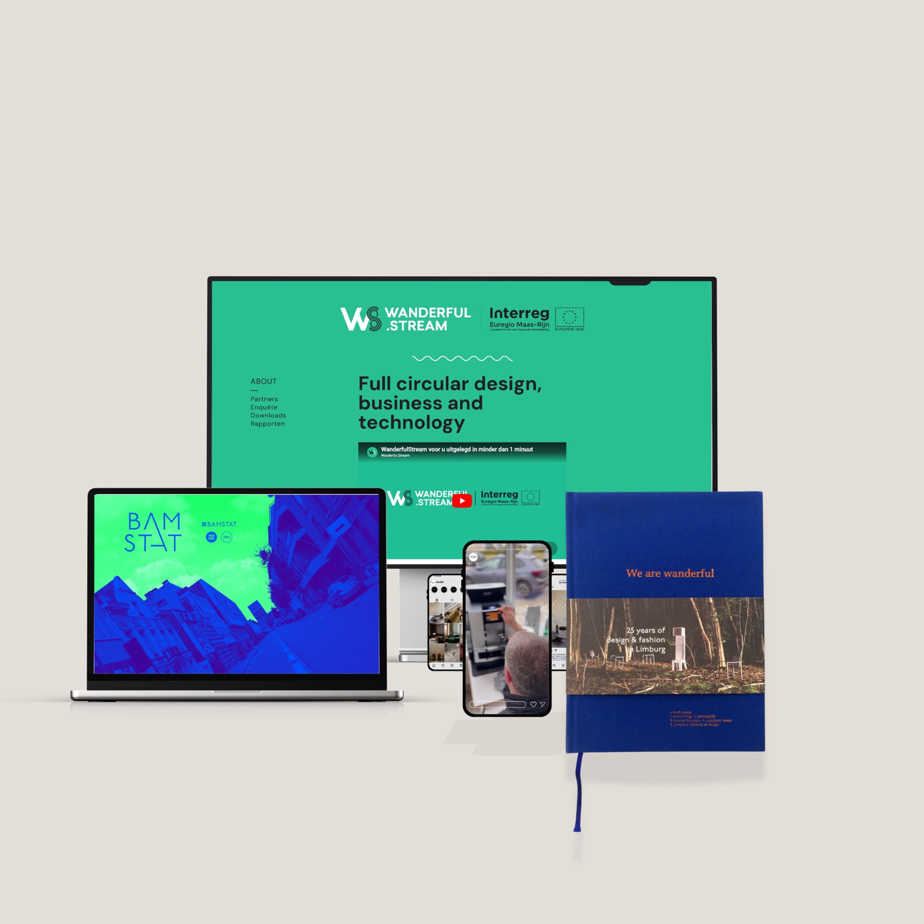 We Are Wanderful: het boek, het platform op laptop en telefoon